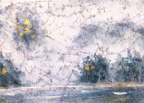 Agave Quadri | Nebbia incantata | quadro moderno con paesaggio azzurro