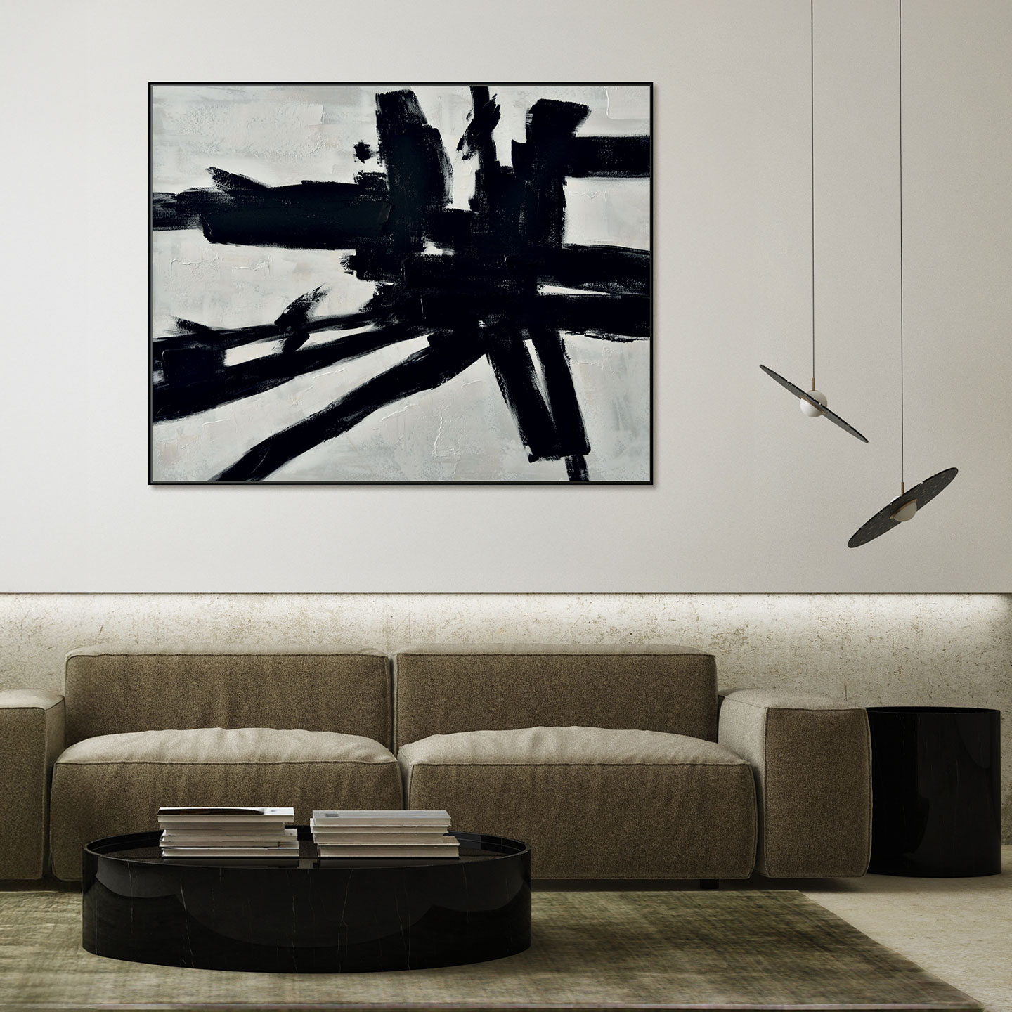 Quadro astratto Omaggio a Kline