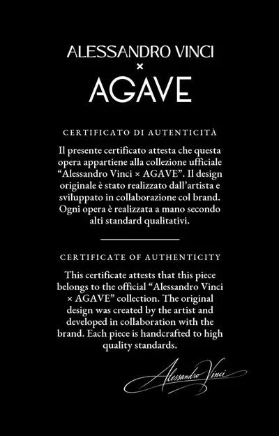 Certificato di autenticità Alessandro Vinci × AGAVE